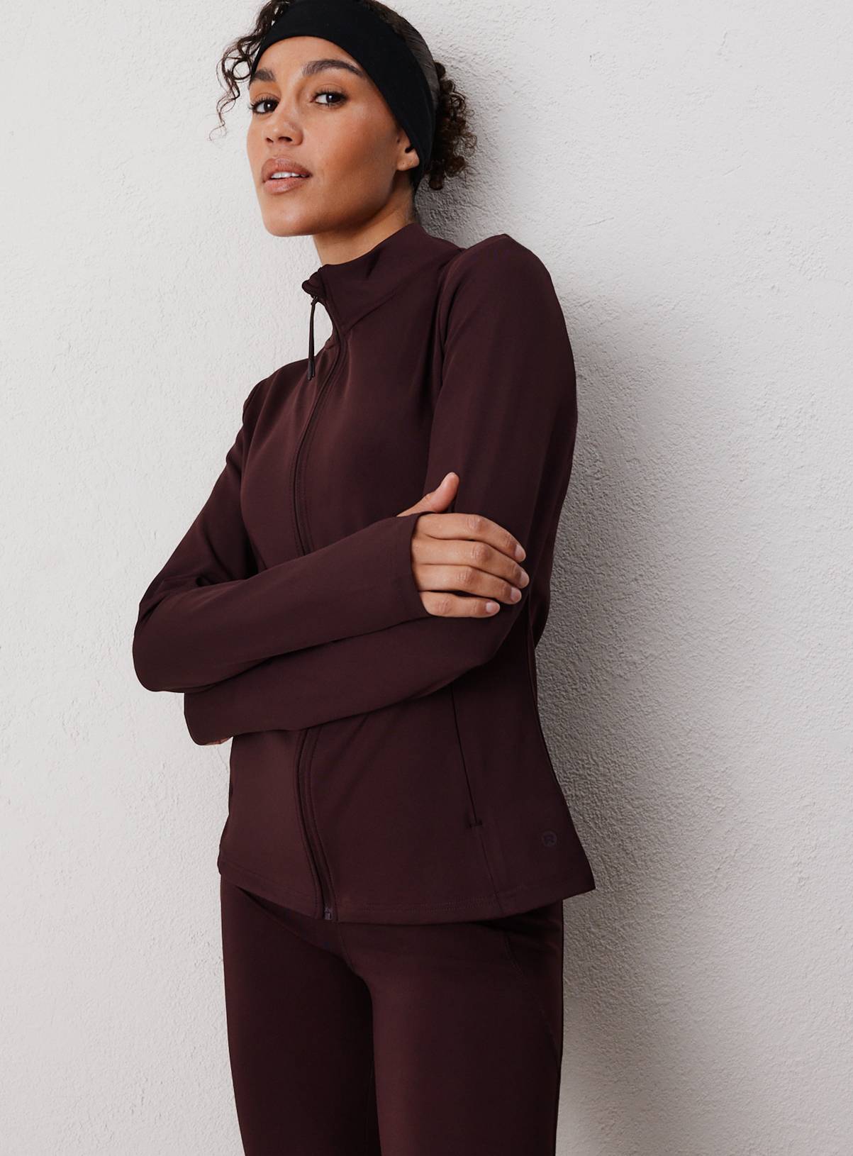 REAKTIV Dark Red Long Sleeve Funnel Neck Zip Through Jacket XXL - Image 3